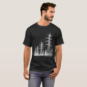 電動パイロン – 電源ライン Tシャツ (正面フル)