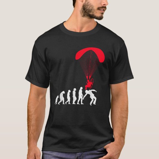 電動パラモーター 楽しいパラグライダーの進化 パラ Tシャツ (正面)
