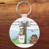 電動パーソナライズされたラインマン – 男性マンガ2-T キーホルダー (正面)