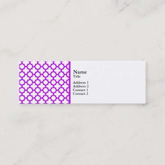 電動パープルクローバーパターン スキニー名刺 (正面)