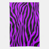 電動パープルゼブラストライプアニマルプリント キッチンタオル (縦)