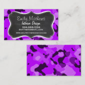 電動パープル迷彩柄;ヴィンテージシャルボードルック 名刺 (正面/裏面)