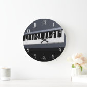 電動ピアノキーボード ラージ壁時計 (ホーム)