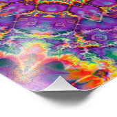 電動フラワーパープルレインボー万華鏡のように千変万化するパターンアート フォトプリント (角)