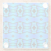 電動ブルーアクアブラック幾何学キッチンバス ガラスコースター (裏面)