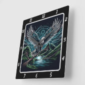 電動ブルーイーグル時計 スクエア壁時計 (傾斜)