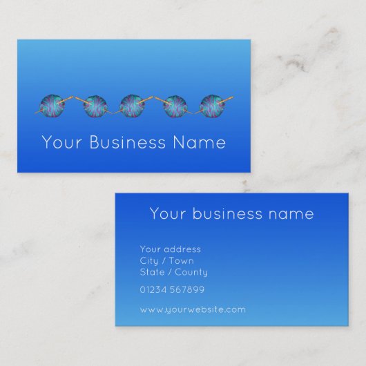 電動ブルーシェードクロシェモダンシンプルーエレガント 名刺 (正面/裏面)