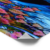 電動ブルーシャム猫抽象芸術アニマルアート ポスター (角)