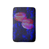 電動ブルーハートとピンクチューリップフローラアート バスマット (正面縦)