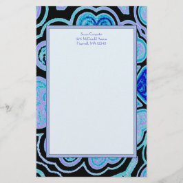 電動ブルーハート&スターズ文房具 便箋