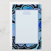 電動ブルーハート&スターズ文房具 便箋 (正面/裏面)