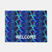 電動ブルーフラクタルデザイン ドアマット (正面)