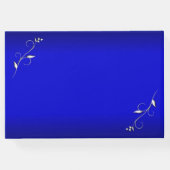 電動ブルーフローラアクセントカスタム文字 ゲストブック (裏面)