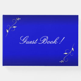 電動ブルーフローラアクセントカスタム文字 ゲストブック