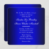 電動ブルー結婚式招待状 招待状 (正面/裏面)