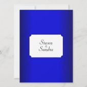 電動ブルー結婚式招待状 招待状 (裏面)