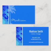 電動ブルー迷彩柄;サマーパーム 名刺 (正面/裏面)