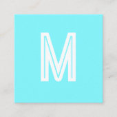 電動ブルー – モノグラはっきりしたム スクエア名刺 (正面)