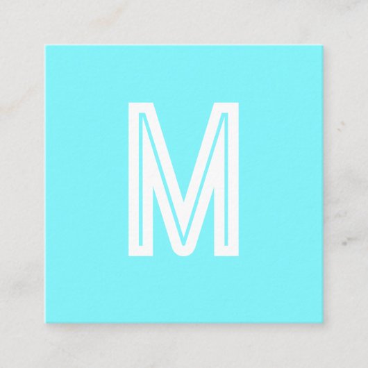 電動ブルー – モノグラはっきりしたム スクエア名刺 (正面)