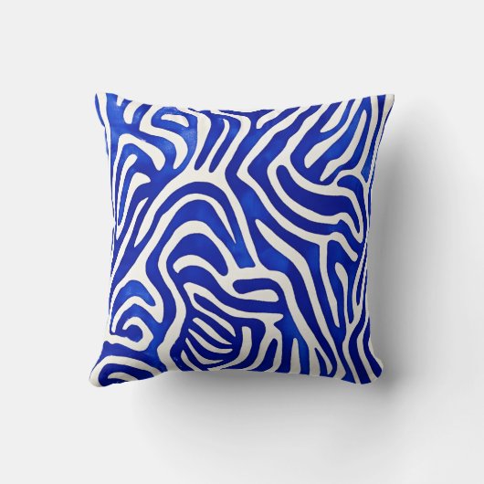 電動マツズブルー抽象芸術パターン クッション (裏面)