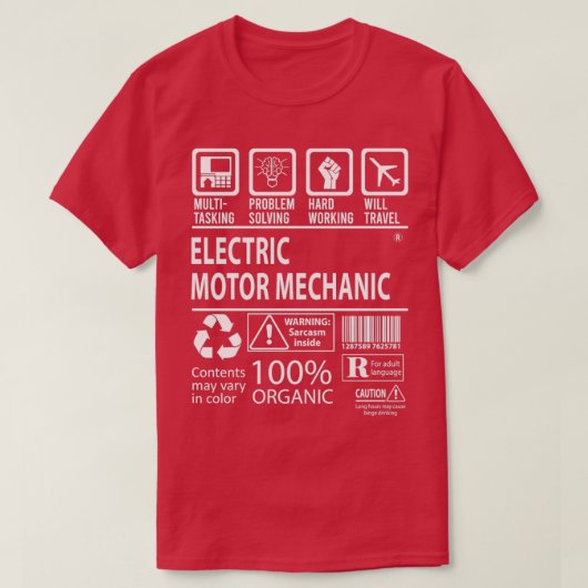 電動整備士数々のタスク認定業務 Tシャツ (デザイン正面)