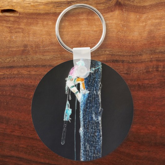 電動樹木外科医のチェーンソー キーホルダー (正面)