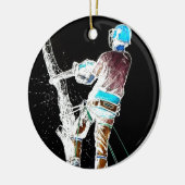 電動樹木外科医のチェーンソー セラミックオーナメント (左)