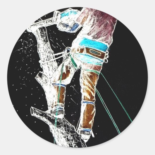 電動樹木外科医の宝石商クリスマスプレゼント ラウンドシール (正面)