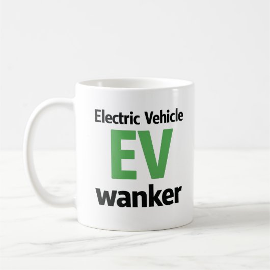 電動車バカマグカップ 電動車ジョーク くだらないユーモア コーヒーマグカップ (左)