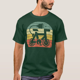 電動Eバイク電子自転車用ヴィンテージレトロ Tシャツ