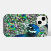 電化したクジャクの頭 iPhoneケース (裏面横)