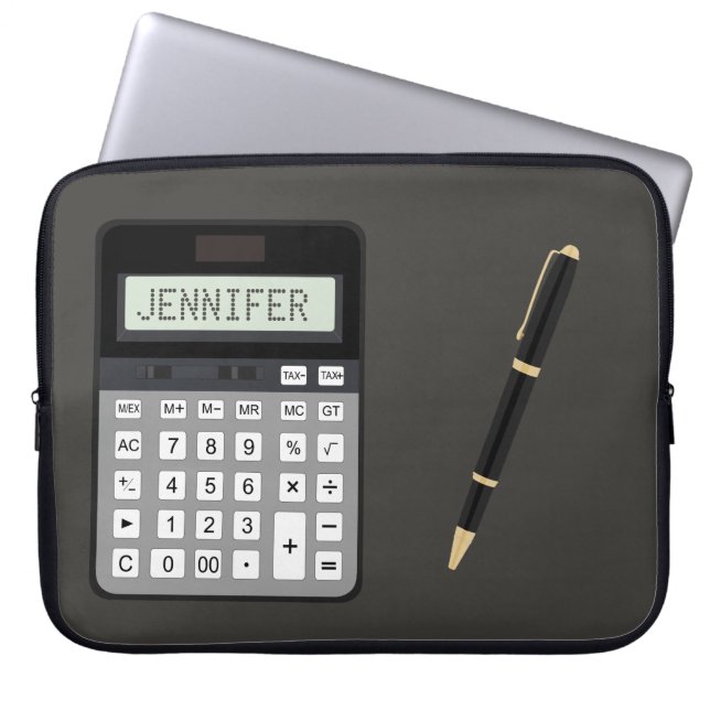 電卓とペングラフィック ラップトップスリーブ (正面)