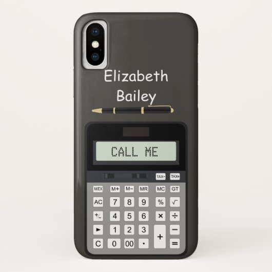 電卓とペングラフィック Case-Mate iPhoneケース (裏面)