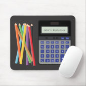 電卓と鉛筆マウスパッド マウスパッド (マウス)
