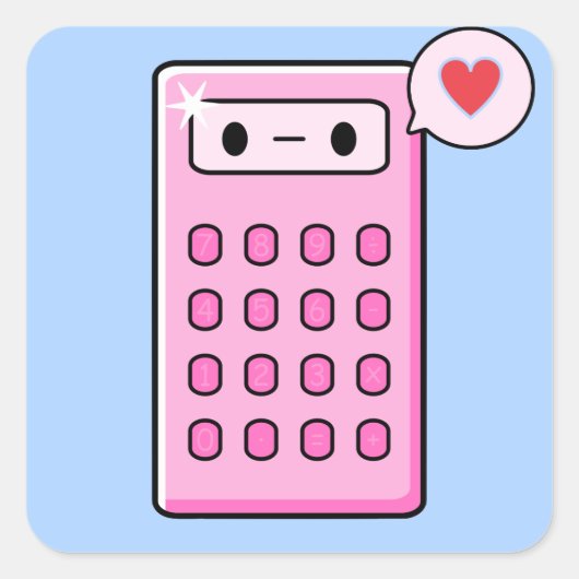 電卓の愛 スクエアシール (正面)