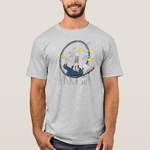 電卓を使用したローラーコースターのビジネスマン Tシャツ