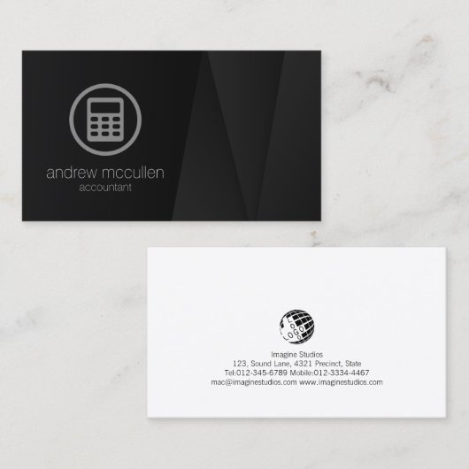 電卓アイコン会計簿記財務 名刺 (正面/裏面)