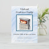 電卓コスチュームの男の子バーチャルコスチュームパーティー 招待状 (スタンド正面)