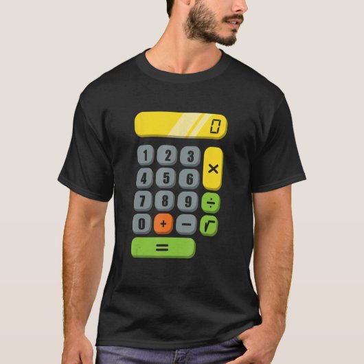 電卓コスチュームハロウィーン簡単コスプレスマスギー Tシャツ (正面)