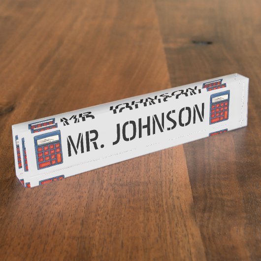 電卓スクール数学先生教育教室 デスクネームプレート (側面)
