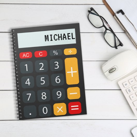 電卓パーソナライズされた名 ノートブック