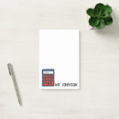 電卓パーソナライズされた数学スクール先生ギフト ポストイット (オフィス)