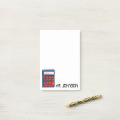 電卓パーソナライズされた数学スクール先生ギフト ポストイット (デスク上)