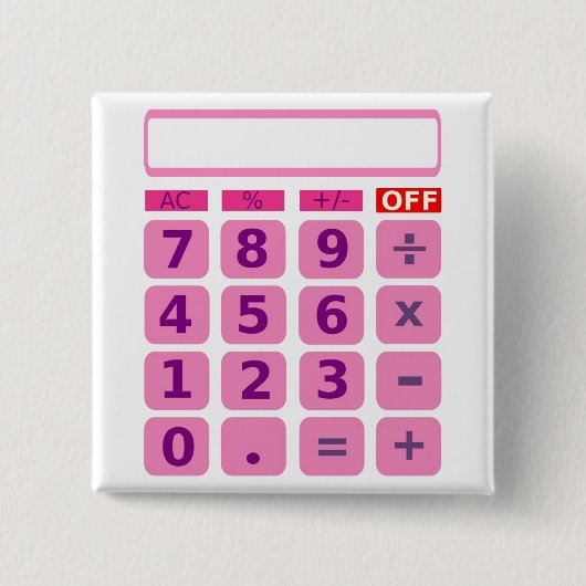 電卓ボタン 缶バッジ (正面)