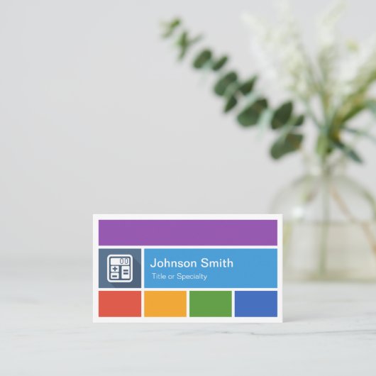 電卓 – クリエイティブモダンメトロスタイル 名刺 (スタンド正面)