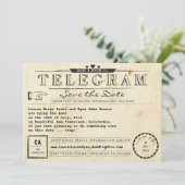 電報のヴィンテージ旅行ハートは日付を救います セーブザデート (スタンド正面)