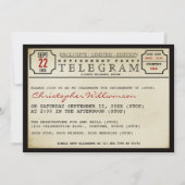 電報スタイルの退職パーティー招待状 招待状 (正面)