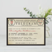 電報スタイルの退職パーティー招待状 招待状 (スタンド正面)