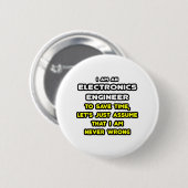 電子おもしろい技術者Tシャツとギフト 缶バッジ (正面&裏面)