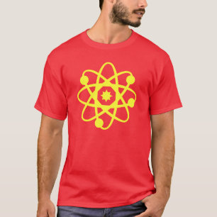 電子およびニューロン赤いオタクのワイシャツ Tシャツ